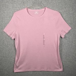 NWT Jones New York Sport XXL Women Top Pink Tee Short Sleeve Basic Solid Cotton - Picture 1 of 11