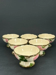6 vintage Franciscan Desert Rose footed sherbet dessert bowls oatmeal bowls MCM - Picture 1 of 14