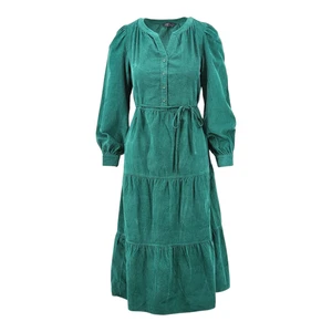 M&S COLLECTION Pure Cotton Cord Belted Midi Tiered Dress - Picture 1 of 6