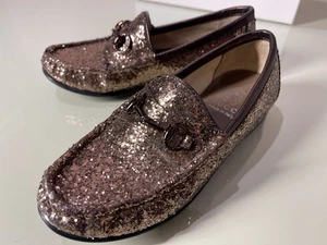 179 $ Gucci Jungen Mädchen 31 13 US camelbraun Glitzer Horsebit Halbschuh mit Karton Schuhe  - Bild 1 von 9