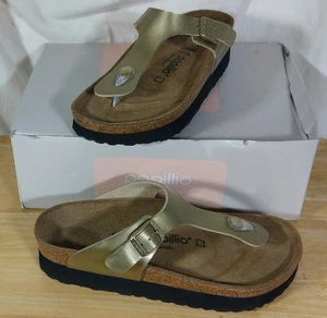 Sandalias de Tanga Regular BIRKENSTOCK PAPILLIO Gizeh PAP Metálicas Doradas Talla UK 5 - Imagen 1 de 7