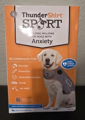 ThunderShirt Sport Dog Anxiety Jacket, Platinum Size Large 41-64lb New Open Box - Image 1 of 4