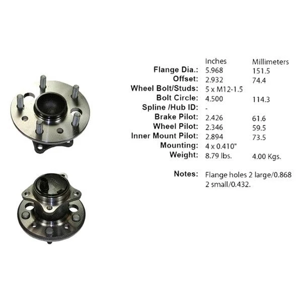 For Toyota Camry 02-11 Wheel Bearing and Hub Assembly C-Tek Rear Passenger Side - Image 1 of 1