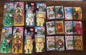 Posten 14 Vintage McDonalds Teenie Beanie Babys 1999 & 2000 Bären & Dinos Neu - Bild 1 von 7