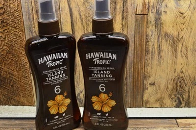 Hawaiian Tropic Island Tanning Coconut Oil SPF 6 - 8 oz - Exp  06/25 - Lot of 2 - Image 1 of 2