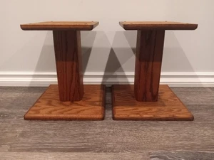 Vintage Wood Speaker Stands 13" - Picture 1 of 8