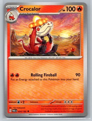 Crocalor #024/182 SV04: Paradox Rift Uncommon - Pokemon Cards E63 - Image 1 of 2