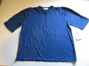 NUEVO TOP GOLDIE INVIERNO PIMA ALGODÓN VOLANTES CUELLO MEDIA MANGA TALLA S - Imagen 1 de 5