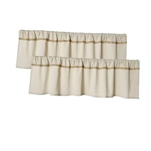 Pack Cotton Linen Valance for Windows with Burlap 54"W x 12"L (Pack of 2) 2 - Picture 1 of 8