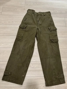 Vintage 1950s French M47 Military Cargo Pants Button Fly 32x30 Vtg Workwear - Picture 1 of 20