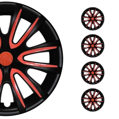 16" Wheel Covers Hubcaps for Subaru Impreza Black Matt Red Matte - Изображение 1 из 4
