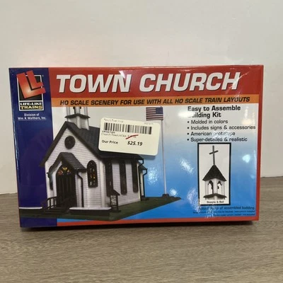 Life-Like Town Church Kit - Model Train Building - HO Scale - #1350 BRAND NEW  - Image 1 of 4