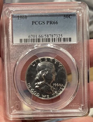 1960 Franklin Proof Silver Half Dollar 50c PCGS PR66 graded - Image 1 of 2