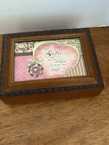 SISTERS/inspirational/Wood Grained /Music /Jewelry Box/mint - Picture 1 of 8