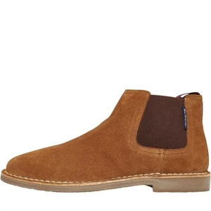 Ben Sherman Mens Garcia Suede Chukka Chelsea Boots Tan UK9 uk 9 - Brand New