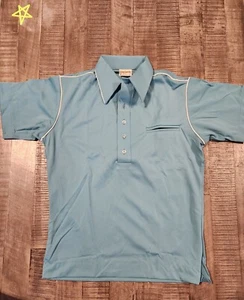 Camisa de Bowling King Louie Años 60 De Colección Hombres Talla Pequeña Verde Azulado Hecha en EE. UU. - Imagen 1 de 10