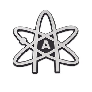 Atheist Atom Plastic Auto Emblem - [Silver][3 1/2'' x 3 1/2''] - Picture 1 of 1