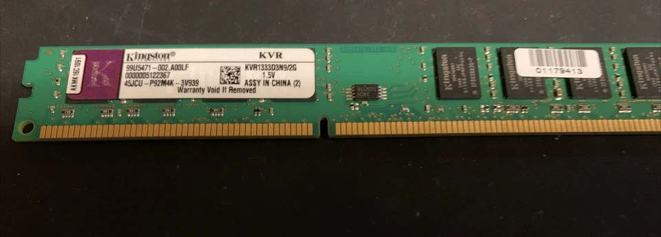 KVR1333D3N9/2G Kingston 2GB PC3-10600U DDR3-1333MHz - Immagine 1 di 1