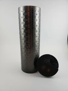 STARBUCKS CARBON GREY DOTTED TEXTURE TRAVEL TUMBLER 16 oz  - Picture 1 of 8
