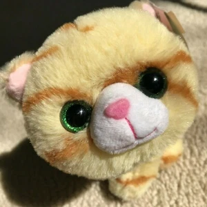 Yellow Tabby Cat Brown Striped Cute Plush Standing Stuffed Animal Toy FM3874 - Picture 1 of 8