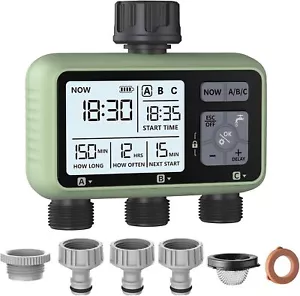 3-Outlet Automatic Water Timer Irrigation Controller Digital Watering Tap Timer - Picture 1 of 7