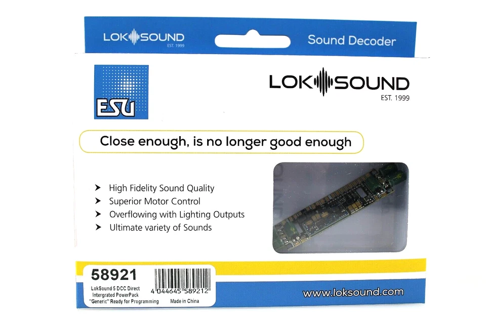 ESU 58921 LokSound V5 Blank DCC Direct Sound Decoder W/Integrated PowerPack HO - Image 1 of 3