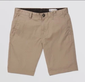 Volcom Frickin Modern Stretch Shorts Mens 34 Beige Khaki Pockets Casual - Picture 1 of 17