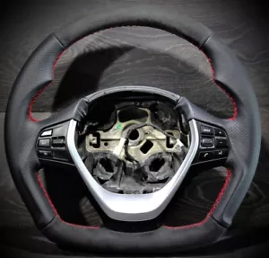 BMW Steering Wheel F20 F22 F30 F31 F34 Sport Leather Flat Bottom - Picture 1 of 7