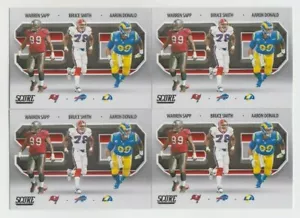 (4) Warren Sapp / Bruce Smith / Aaron Donald 2021 SCORE "3D" INSERT LOT #3D7 - Bild 1 von 1