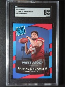 2017 Donruss PATRICK MAHOMES Rated Rookie Red Press Proof # 327 Chiefs RC