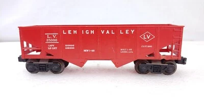 Lionel Trains Postwar 6476 Lehigh Valley Red Hopper Bright Lettering O Gauge - Image 1 of 4