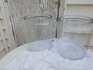 Vintage 11" glass wide mouth rolled lip Apothecary canister Heavy Icecream - Picture 1 of 6