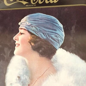 Coca Cola Advertising Metal Tray VTG 1970 Reproduction Flapper Square Serving  - Picture 1 of 9