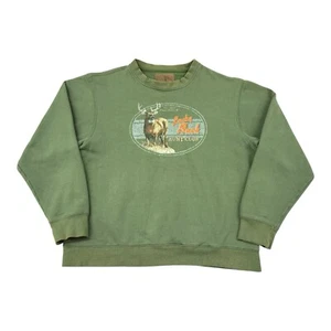 Vintage Duck Head Lucky Buck Hunt Club Deer Nature Crewneck Sweater Men’s Size L - Picture 1 of 8