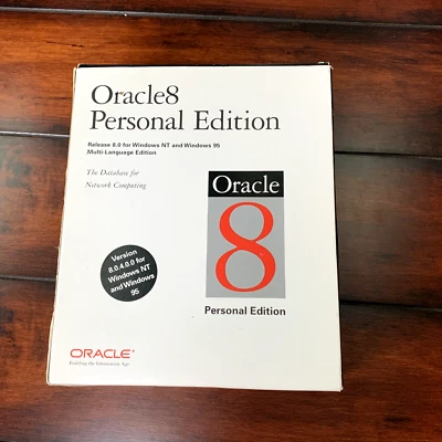 Oracle8 Oracle 8 Personal Edition Windows NT 95 Software VTG Big Box - Image 1 of 4