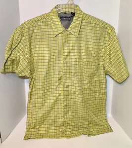 Point Zero Manufacturing Mens Yellow Plaid Short Sleeve Button Up Shirt Large - Picture 1 of 6