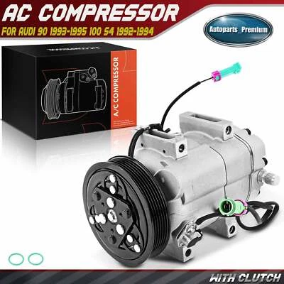 Compresor de aire acondicionado con embrague para Audi 90 1993-1995 100 S4 1992-1994 A6 95-96 DCW17D Foto 1 de 4