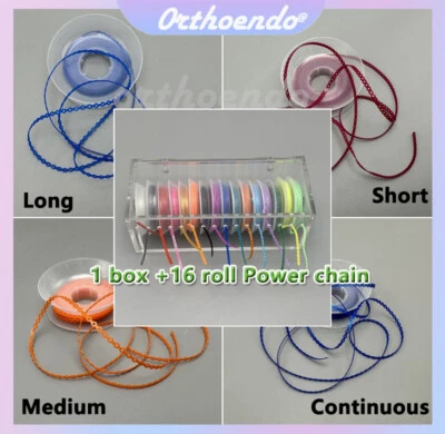 1 box & 16 Roll Power Chain Kit Dental Acrylic Dispenser Placing Power Chain Box - Image 1 of 4