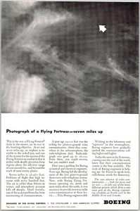 PRINT AD 1942 Boeing Flying Fortress 7 Miles Up WWII Wartime Aviation 6.75 x 10 - Picture 1 of 3