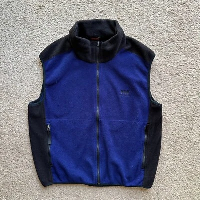Chaleco Helly Hansen para mujer mediano cremallera completa cuello falso bolsillos polar azul negro Foto 1 de 4