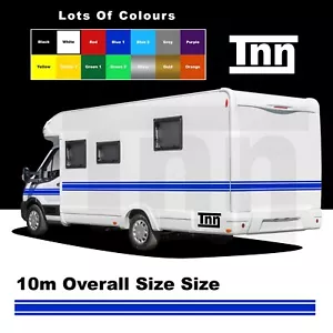 10m MOTORHOME VINYL STRIPES GRAPHICS STICKERS DECALS CAMPER CARAVAN VAN HORSEBOX - Picture 1 of 7