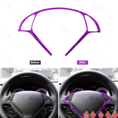 Purple Carbon Fiber Steering Wheel Button Frame Trim For Infiniti G37 2010-2013 Foto 1 de 4
