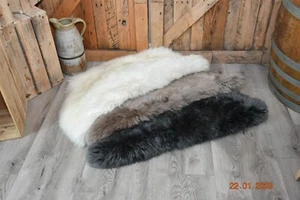 Genuine Australian sheepskin rug, pet bed Round Taupe, Cream and Gray 36" - Picture 1 of 6