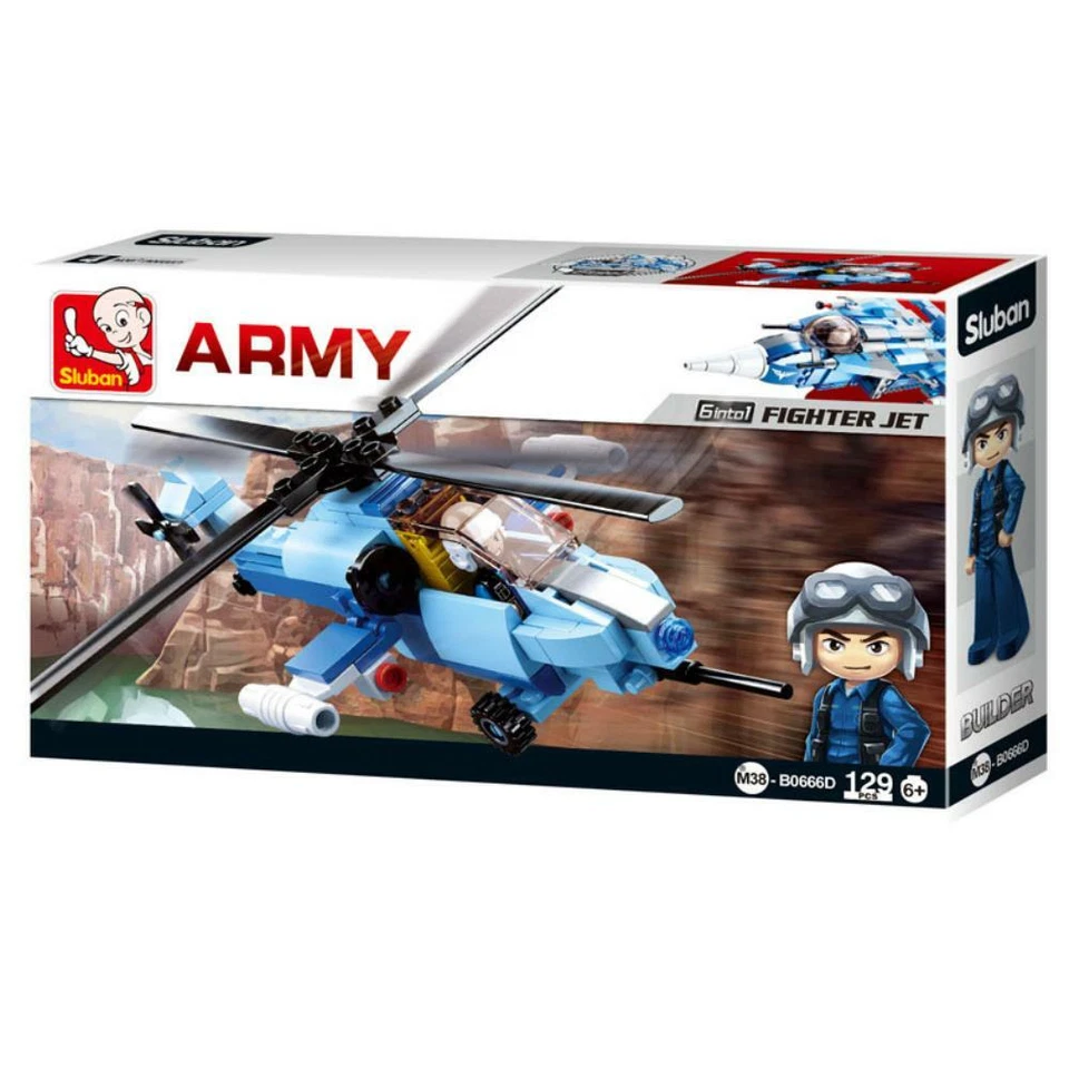 New Sluban Kids Army Aircraft Fighter Jet Building Blocks 129 Pcs Building Toy - Image 1 of 1