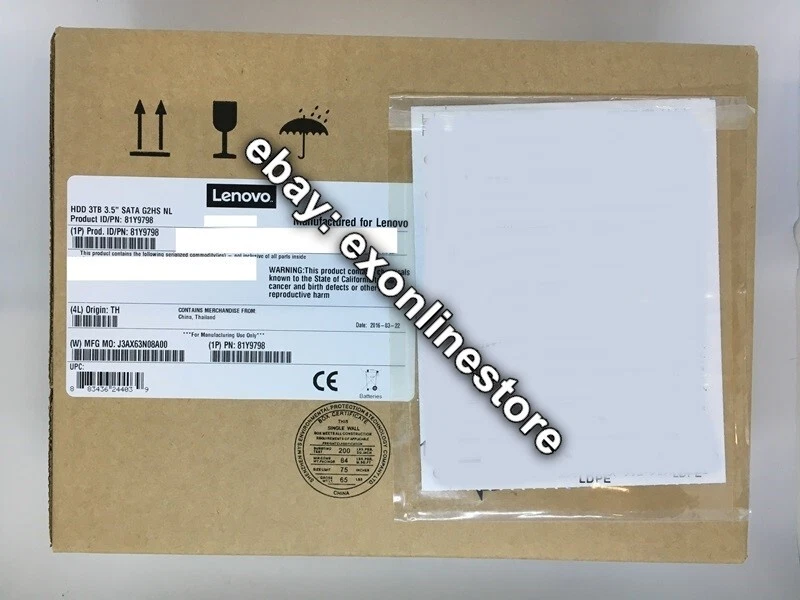 81Y9798 - 3TB 7.2K 6Gbps NL SATA 3.5" G2HS HDD (FRU: 81Y9799) - Image 1 of 1