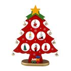 Christmas Tree Home Decor Easy Install Wood Desktop Ornament With Iron Bells BG