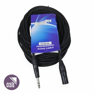 BravoPro PXJ006-15 15M Audio Cable 3-pin XLR Male to 6.35mm TRS Jack Plug - Bild 1 von 2