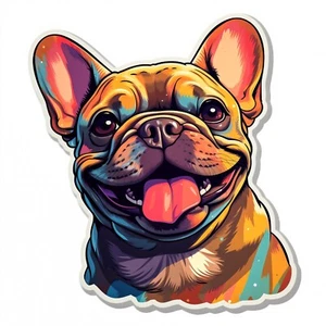 FRENCH BULLDOG FRENCHIE CUTEDECAL STICKER LAMINATED CUSTOM SIZE DM ME FREE GIFT - Picture 1 of 1