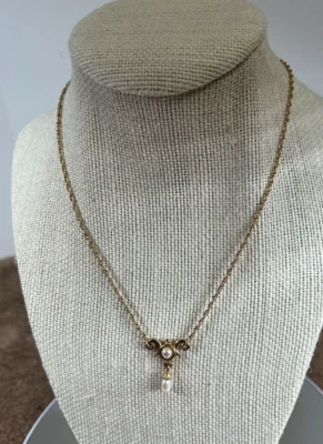 RETIRADO Collar de Perlas Victorianas James Avery Oro Amarillo 14K 16" a 17" Foto 1 de 4