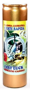 CANDLE AROMATIC COCKTAIL VELADORA FAST LUCK SUERTE RAPIDA PAINTED GOLD - Picture 1 of 2